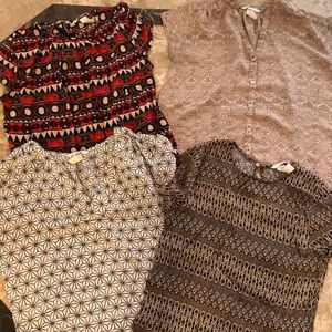 Lot of 4 H&M Short Sleeve Dress Tops. Size 4